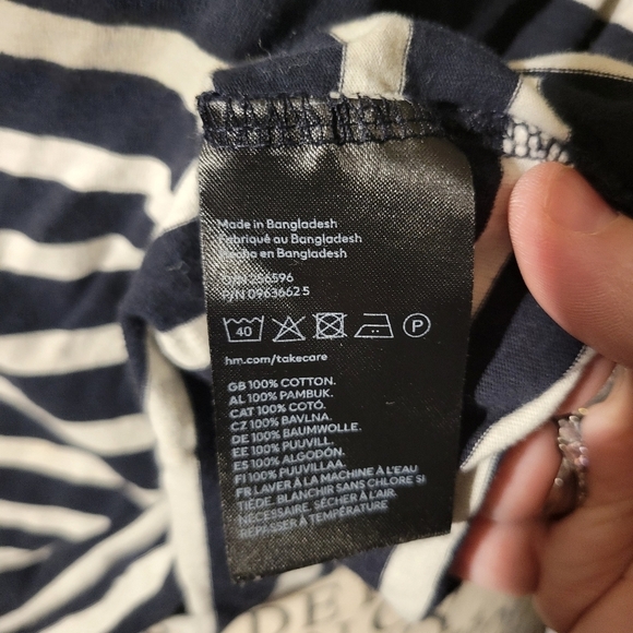 Women's H&M XL striped short sleeve top NWOT - Picture 2 of 5